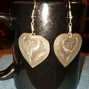 1970's hammered silver earrings.